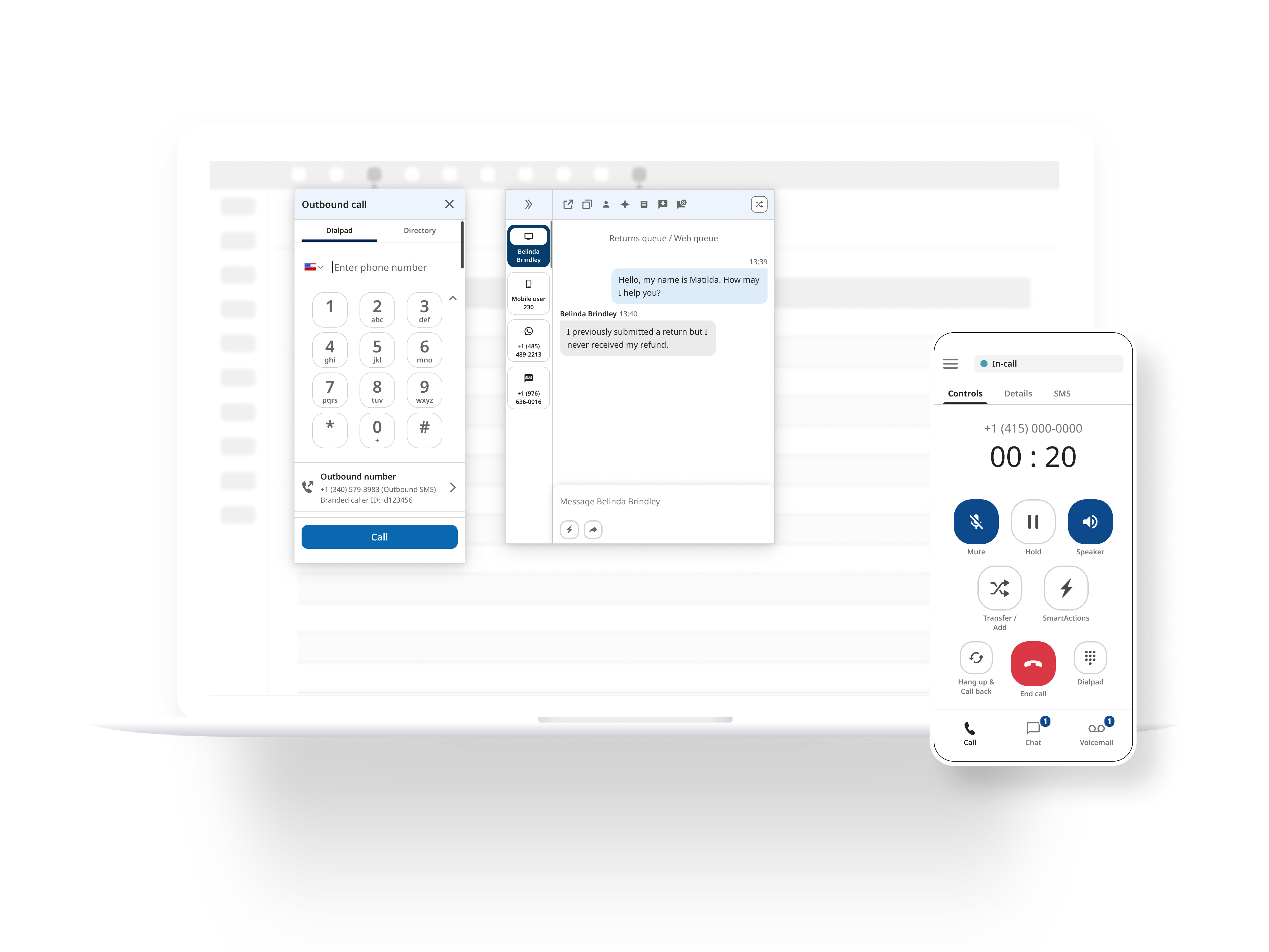 A laptop with the web and mobile apps open