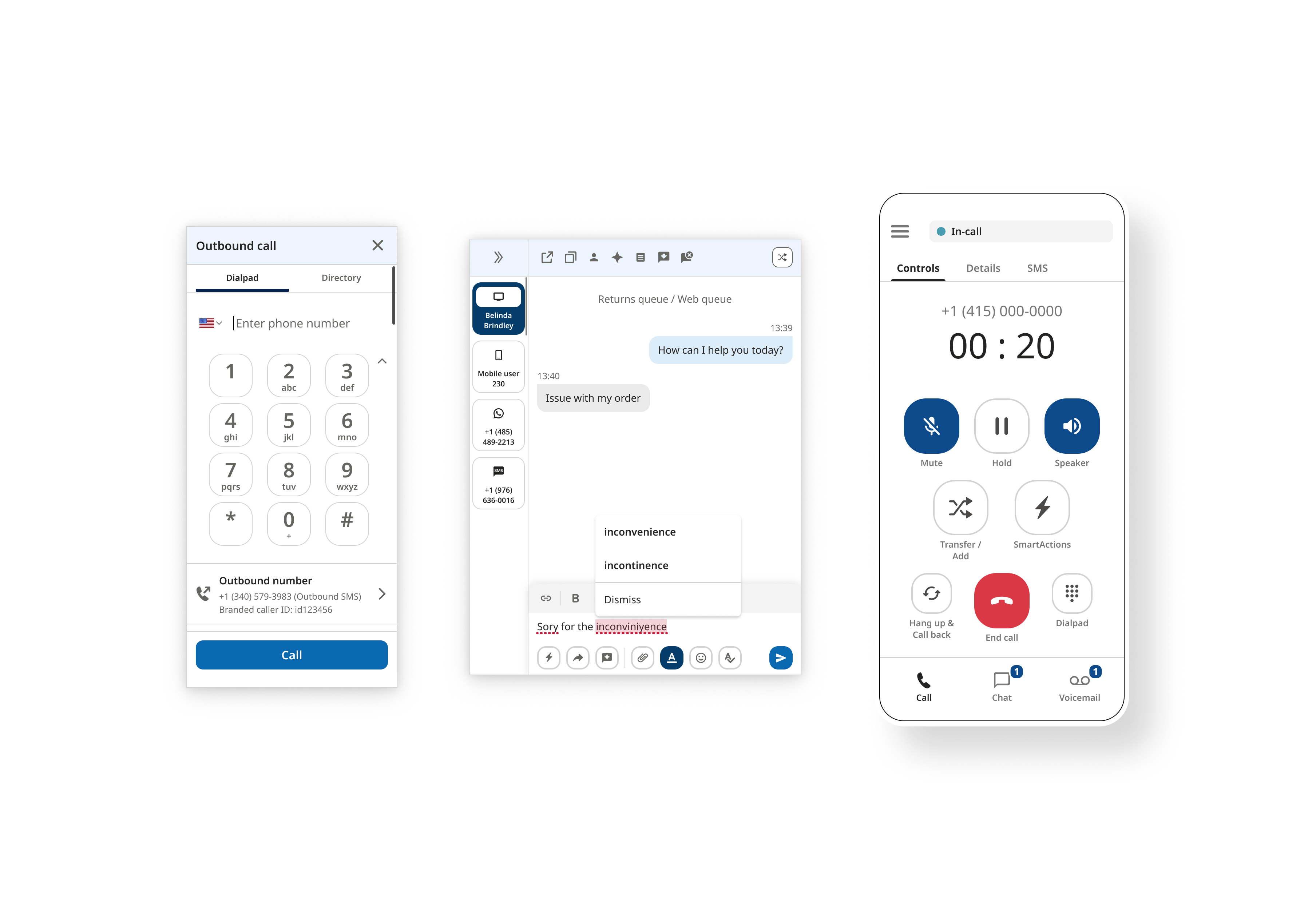 Key web and mobile app screens